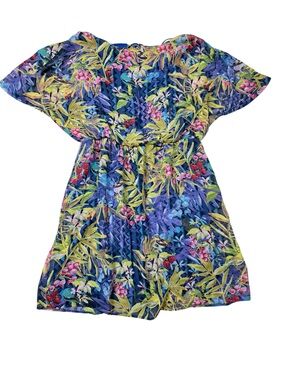 Atmosphere Blue Tropical Floral Mini Dress